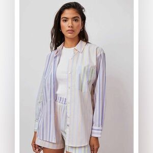 Rails Arlo Mixed Stripe Citrus Button Down- M
